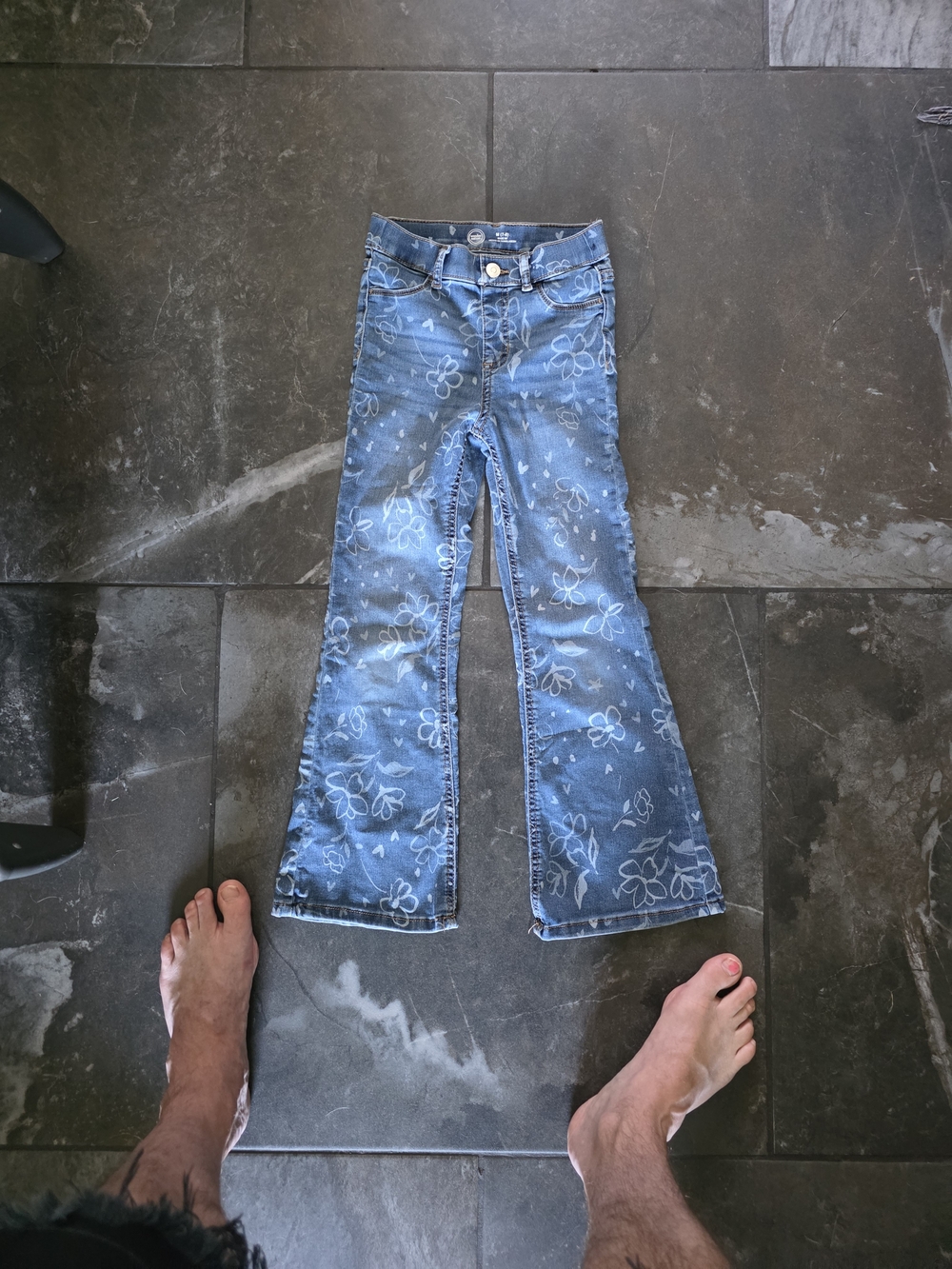wonder nation Blue Floral Print Flare Jeans